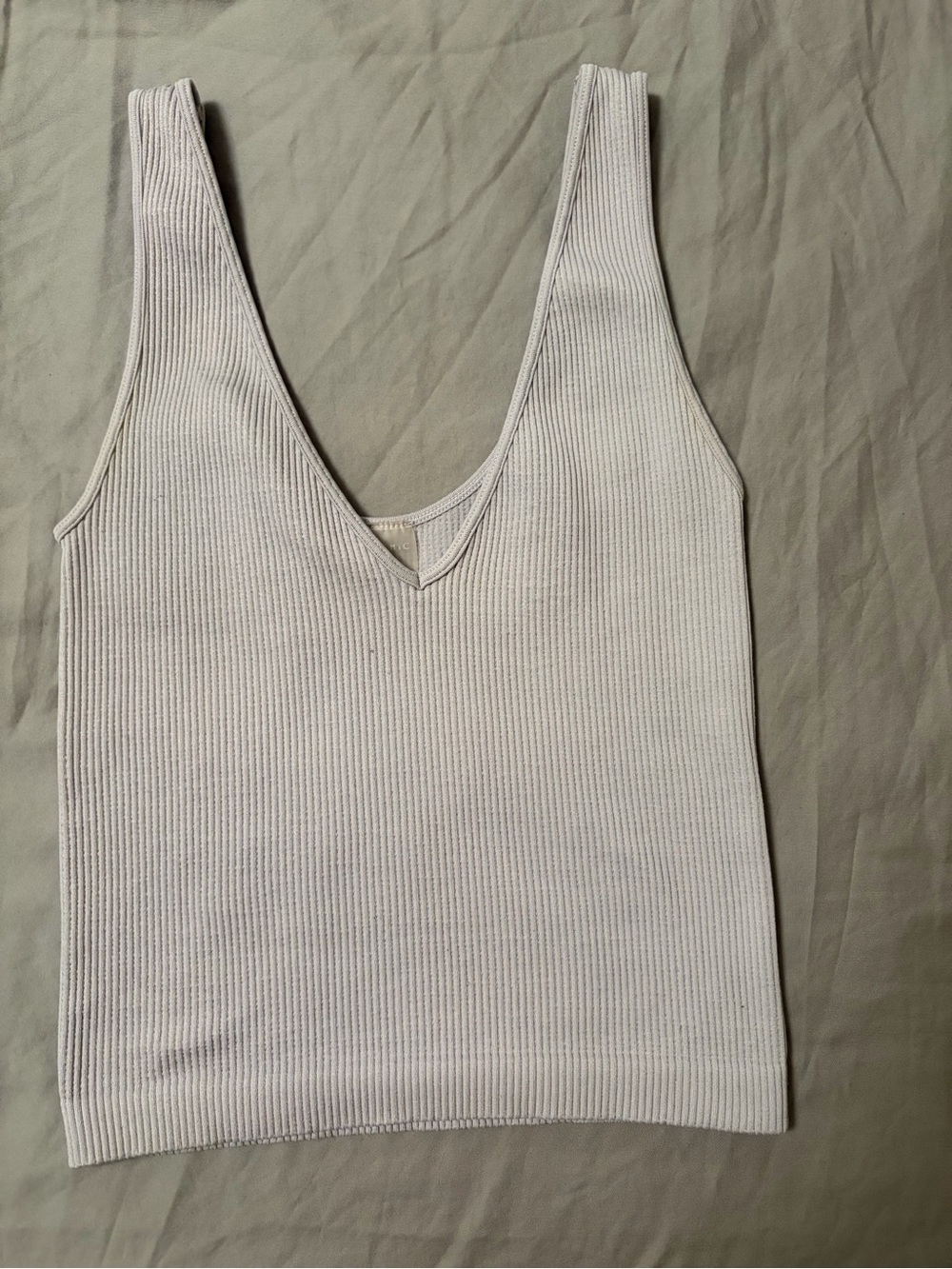 Ribbed V-Neck Tank Top - Lavendar